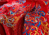 High End thêu Vải, đỏ Trung Quốc Wedding Dress Vải